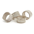 Silver Napkin Rings w/ Crystals